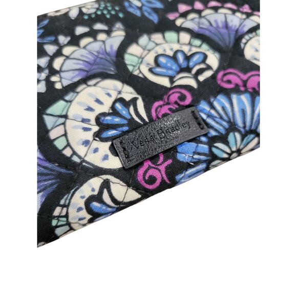 Vera Bradley Bramble Accordion Wallet Women's Black Blue‎ Purple RFID Zip - Picture 5 of 8
